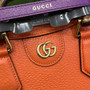 Gucci 702721 Diana Small Tote Bag Orange Leather