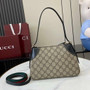 Gucci GG Emblem small shoulder bag 815218 in black fabric