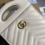 Gucci ‎699756 GG Marmont top handle mini bag white leather - W14cm x H23cm x D4.5cm / white - View 5