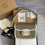 Gucci 602204 Horsebit 1955 shoulder bag Beige with white leather - Default Title - View 1