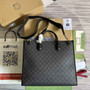 Gucci 674148 Medium tote with Interlocking G Black leather