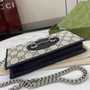 Gucci Horsebit 1955 wallet on chain, 621892 in GG navy blue Supreme