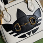 adidas x Gucci 677212 Horsebit 1955 mini bag white and Black leather