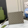 Gucci GG pouch with grey trim, 768255 brown GG Supreme canvas