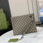 Gucci GG pouch with grey trim, 768255 brown GG Supreme canvas