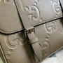 Gucci Jumbo GG medium messenger bag 760234 in beige leather