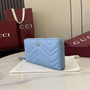 Gucci GG Marmont Leather Zip Wallet - Blue 837758 - Default Title - View 5