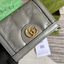 Gucci 723786 GG Matelassé card case wallet gray leather - W11cm x H17.5cm / gray - View 6