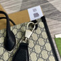 Gucci �?74155 Medium tote with Interlocking G Beige and blue GG Supreme canvas