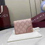 Gucci GG Emblem mini wallet, 820692 in pink leather - Default Title - View 1