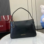 Gucci GG Emblem medium shoulder bag 815216 in black leather