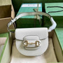 Gucci Horsebit 1955 mini rounded bag 760191 in white leather