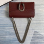 Gucci 400249 Dionysus small shoulder bag leather wine red