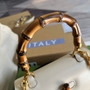 Gucci 675797 Bamboo1947 small top handle bag White Leather