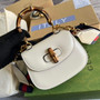 Gucci 686864 Bamboo 1947 mini top handle bag White Leather - Default Title - View 1