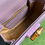 Gucci 686864 Bamboo 1947 mini top handle bag Purple crocodile leather - Default Title - View 9