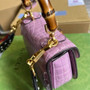 Gucci 686864 Bamboo 1947 mini top handle bag Purple crocodile leather - Default Title - View 5