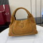 Gucci Softbit medium top handle bag, 837467 in brown suede