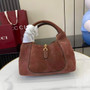 Gucci Softbit medium top handle bag, 837467 in dark brown suede