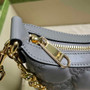 Gucci ‎739736 GG Matelassé mini bag in Gray leather - Default Title - View 6