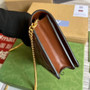Gucci �?23787 GG Matelassé chain wallet Brown leather