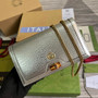 Gucci 696817 Diana mini bag with bamboo Silver leather - Default Title - View 1