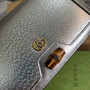 Gucci 696817 Diana mini bag with bamboo Silver leather - Default Title - View 5