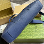 Gucci Jumbo GG Briefcase �?58573 In Navy Blue Leather