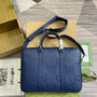 Gucci Jumbo GG Briefcase ‎658573 In Navy Blue Leather - Default Title - View 2