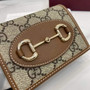 Gucci Horsebit 1955 card case wallet, 621887 in tan leather - Default Title - View 5
