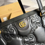 Gucci �?31685 GG Matelassé leather medium tote black leather