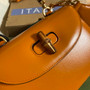 Gucci 675797 Bamboo1947 small top handle bag Yellow Leather