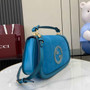 Gucci Blondie medium top handle bag 815719 in blue suede