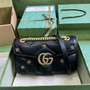 Gucci GG Marmont Small Shoulder Bag 443497 Black Matelassé Leather