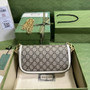 Gucci Horsebit 1955 small shoulder bag 735178 in GG Supreme white