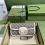 Gucci Horsebit 1955 small shoulder bag 735178 in GG Supreme white