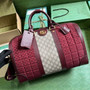 Gucci 724642 Mini GG canvas small duffle bag in Burgundy leather