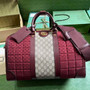 Gucci 724642 Mini GG canvas small duffle bag in Burgundy leather