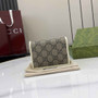 Gucci Horsebit 1955 card case wallet, 621887 in beige leather - Default Title - View 3