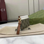 Gucci GG Emblem card case with strap 819121 beige and dark brown fabric - Default Title - View 2