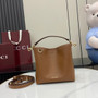 Gucci GG Emblem small bucket bag 815118 in brown leather