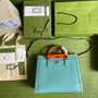 Gucci 655658 Diana medium top handle bag Blue leather - Default Title - View 9