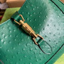 Gucci ‎636709 Jackie 1961 small shoulder bag ostrich green leather - Default Title - View 6