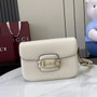 Gucci Horsebit 1955 Aura small shoulder bag, 847063 white leather