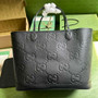 Gucci Jumbo GG large tote bag in black leather 726755 - Default Title - View 1