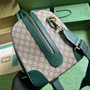 Gucci 724642 Mini GG canvas small duffle bag in Green leather