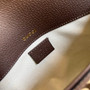 Gucci �?58574 Horsebit 1955 jumbo GG mini bag Camel and ebony jumbo GG canvas