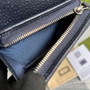Gucci 621887 Horsebit 1955 card case wallet Blue leather