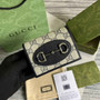 Gucci 621887 Horsebit 1955 card case wallet Blue leather
