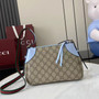 Gucci GG Emblem small shoulder bag 815218 in blue fabric